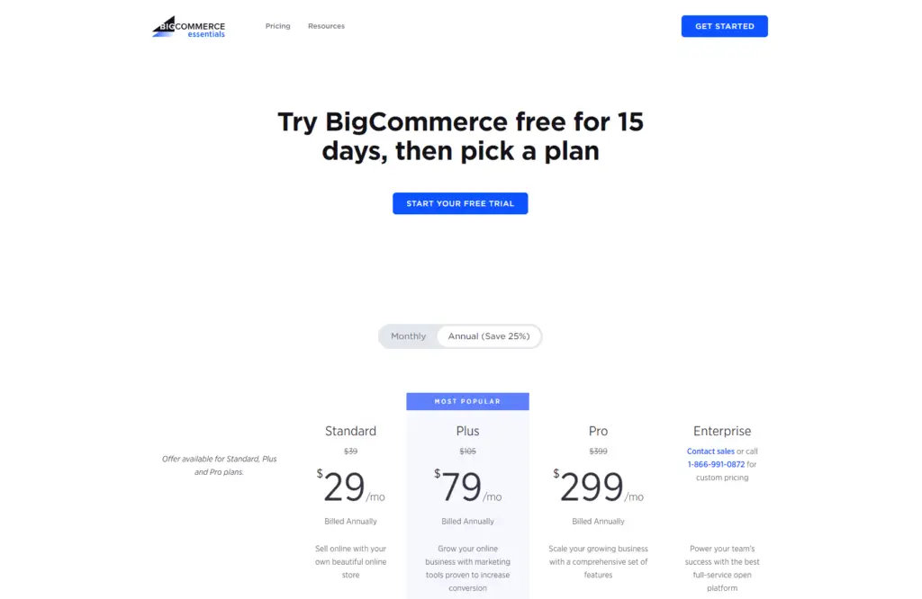 BigCommerce Pricing Plans